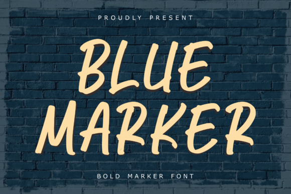 Blue Marker Font for Editorial Design